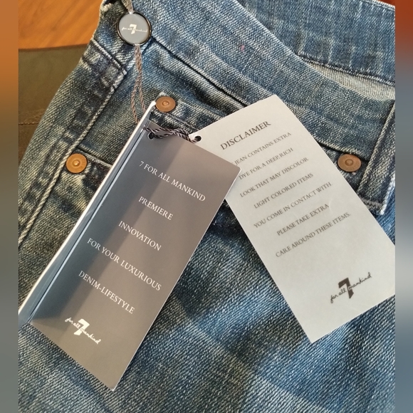 NWT 7 For All Mankind A Pocket Flare Jeans Cotton Blend Women's Size 32 - Picture 11 of 15